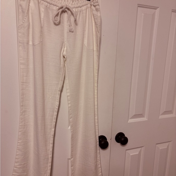 High Waist Cream Drawstring Pants - Picture 11 of 11